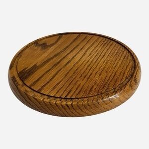 Vintage Brown Wooden Cheese Board Round Snack Platter 9x9 Serving Tray VG